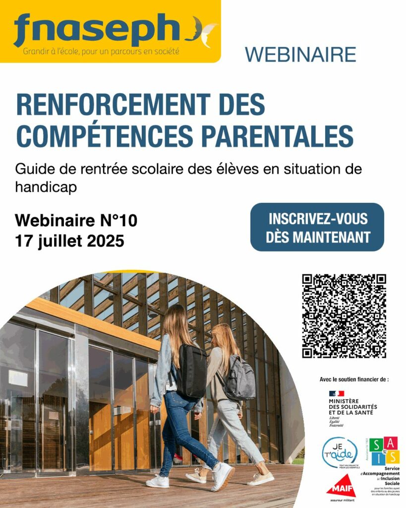 Affiche du 10ème webinaire FNASEPH - Guide de rentrée scolaire des élèves en situation de handicap